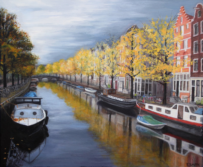Original painting of Amsterdam by Jack Smith artist