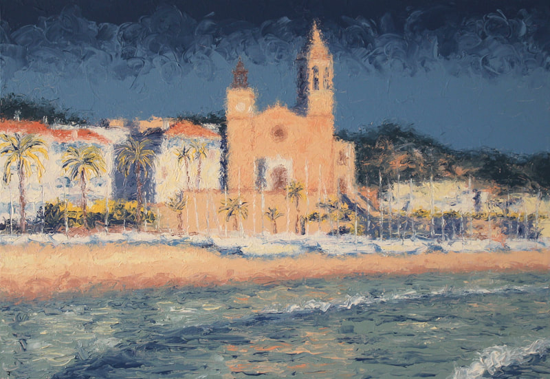 Original painting of Sitges by Jack Smith Barcelona artist