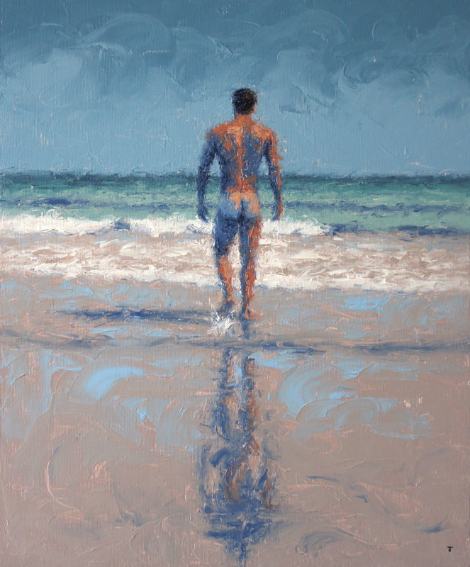 Nude male figure paintings by Jack Smith Barcelona artist