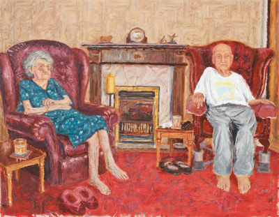 Bill and Joy portrait by Jack Smith artist. Acrylic on canvas. 