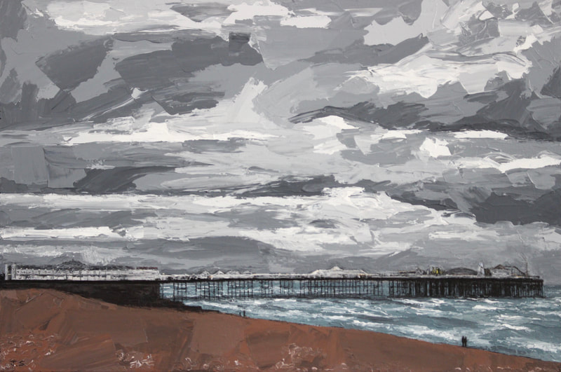 Painting of Brighton Pier by artist, Jack Smith. 