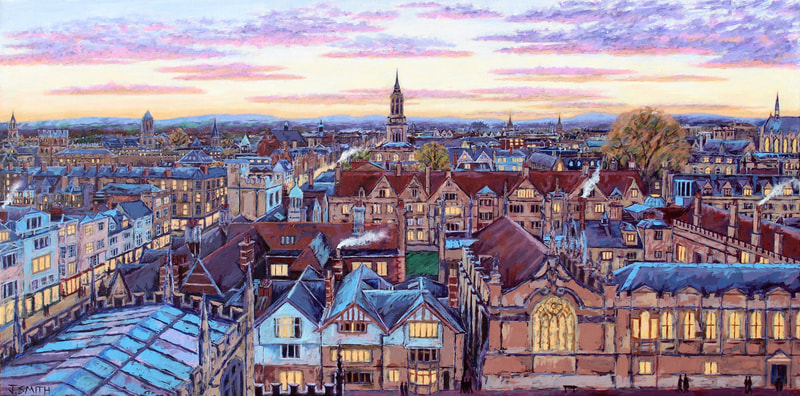 Dreaming Spires, Oxford. Acrylic on canvas (2018). Painting by Jack Smith.