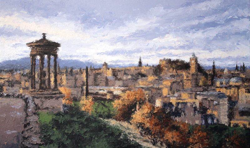 Edinburgh, Scotland from Calton Hill impressionist painting by Jack Smith artist