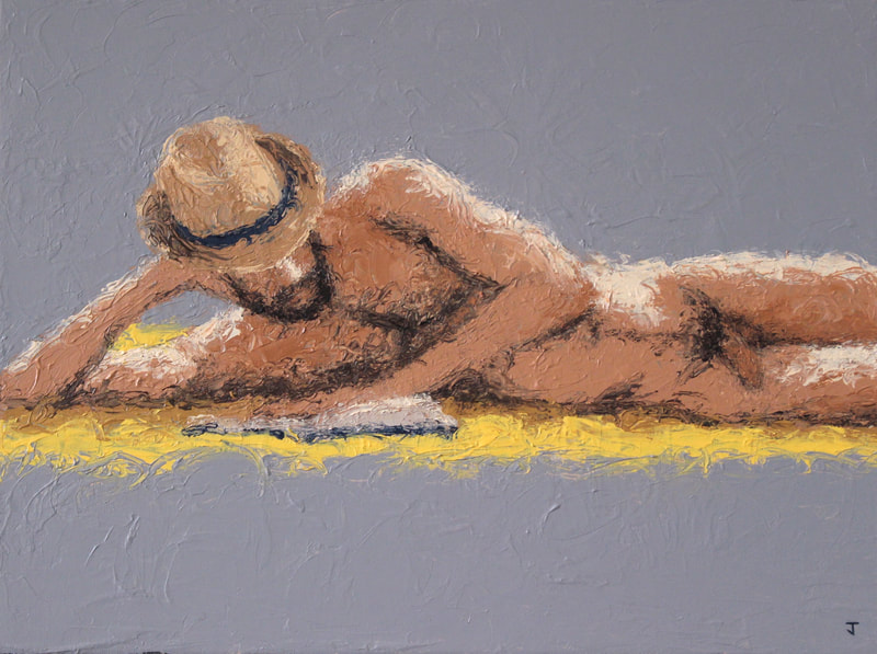 Nude portrait of Francisco reading by Barcelona artist Jack Smith